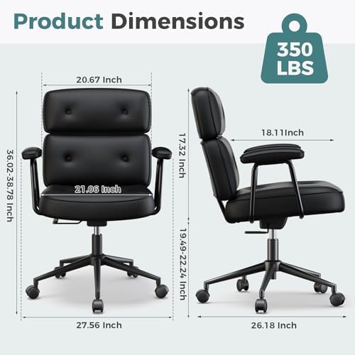 OLIXIS Ergonomic Home Office Desk Chair, PU Leather Computer Chair