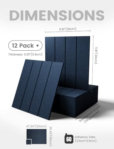 Fluxynara 48" x 36" Large Felt Bulletin Board, Carbon Blue