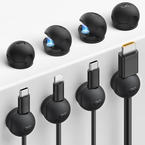 Lamicall 8 Pack Magnetic Cord Organizer, Mini-Soft Silicone Clips