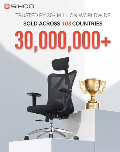 SIHOO M18 Ergonomic Office Chair, Mesh Back Desk Chair with Headrest