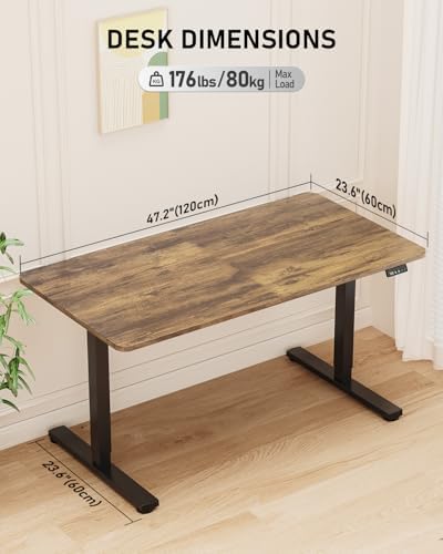 48" Large Electric Standing Desk Adjustable Height for Home Office
