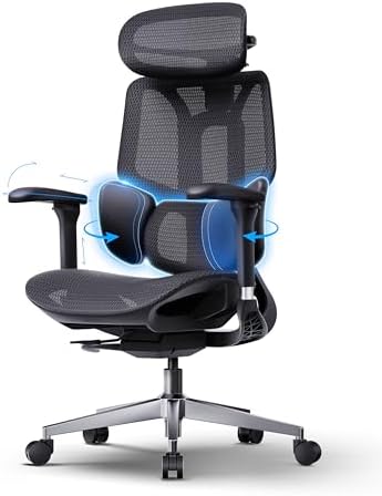 Hbada E3 Air 2026 Ergonomic Office Chair, 3-Zone Lumbar Support, Comfy Home Office Chair with Auto Recline, 4D Headrest & Armrests, 140° Tilt for Work & Relax, Black