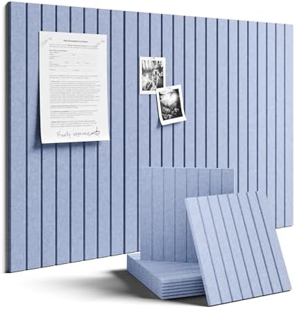 Fluxynara 36" x 24" Large Felt Bulletin Board, Soft Periwinkle