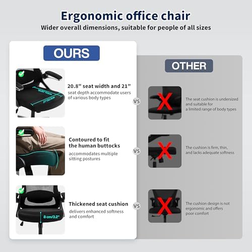 Ergonomic Office Chair Desk Chair with Adjustable Lumbar Support