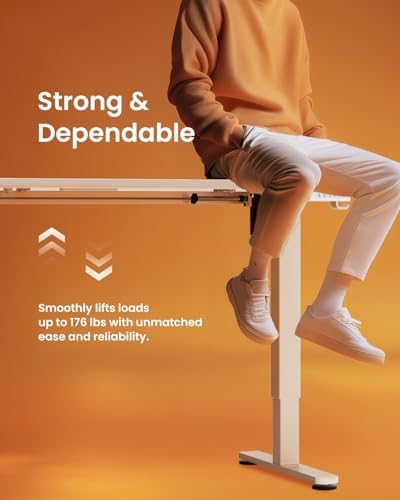 ErGear Height Adjustable Electric Standing Desk, 32 x 19 Inches Sit Stand up Desk with Memory Presets, Computer Home Office Desk, White