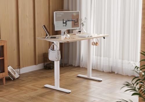 Claiks Electric Height Adjustable Standing Desk, 35x20 Inch, Nature