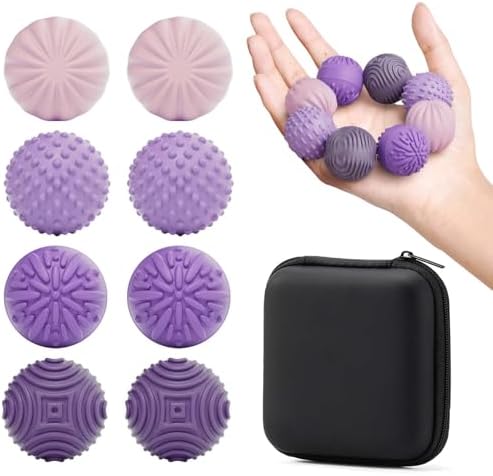 luckdoor Silicone Magnetic Balls Fidget Toys for Adults & Teens,8PCS Stress Relief Sensory Toys for Autism ADHD Anxiety,Fun Textures Gadgets,Office Desk Toy,Stocking Stuffers for Men Women Teen Gifts