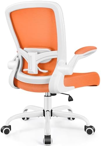 FelixKing Office Chair, Ergonomic Desk Chair Breathable Mesh Chairs Adjustable High Back Lumbar Support Flip-up Armrests, Executive Rolling Swivel Comfy Computer Chairs Home Office Sunset Orange