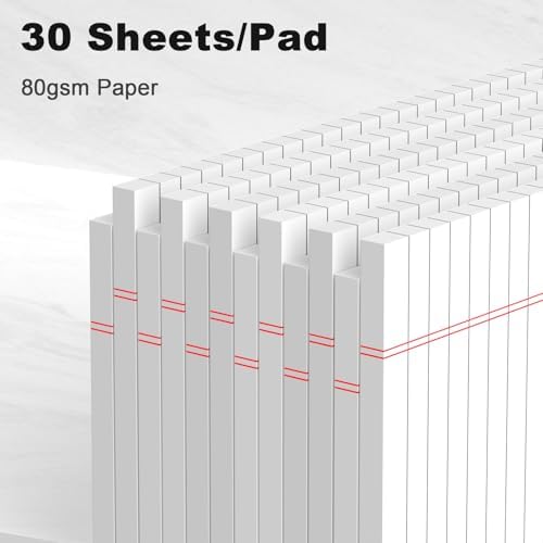 AILZFEI 12pcs Small Note Pad 5x8 College Ruled White Legal Pads Paper Notepads 12 Pack Study Back Writing Pads 5 x 8 Legal Pads Perforated Narrow Ruled Pads of Paper White