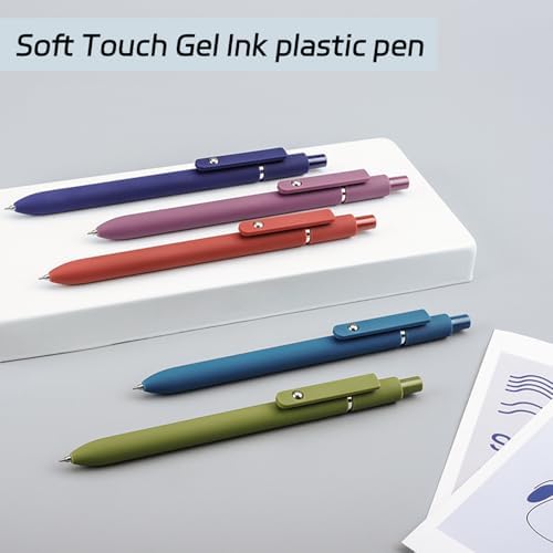 ACEES Gel Pens, 5 Pcs Retractable Quick Dry Black Ink Pen, 0.5mm Fine Point