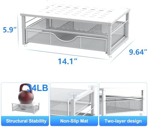 gianotter Computer Monitor Stand Riser with Drawer