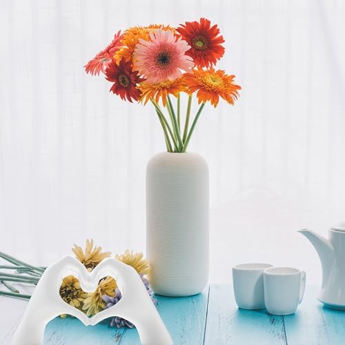 Small Heart Hands Sculpture Decor for Living Room Bedroom Bookshelf Coffe Table and Office Display, Love Finger Statue Modern Aesthetic Home Decor, Unique Gift for Wedding Christmas Birthday (White)