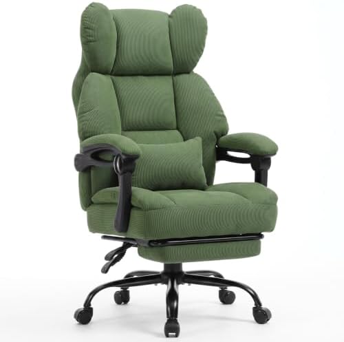GTPLAYER Big&Tall Ergonomic Gaming Chair, Wide Spring Seat, Linkage Armrest,Green
