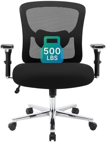 DUMOS Big and Tall Office Desk Chair, Ergonomic Mesh Computer Chair