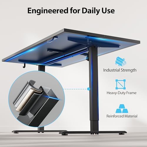 Agilestic 55 * 28 Inch Height Adjustable Electric Standing Desk, Black