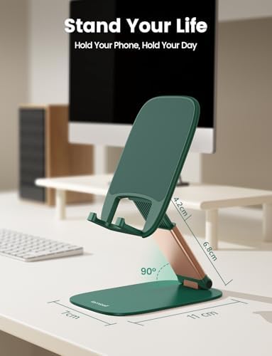 Lamicall Ultra-Thin Phone Stand, Green Office Desk Decor Accessories