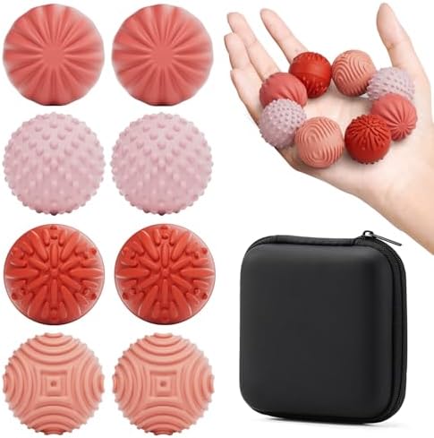 Silicone Magnetic Balls Fidget Toys for Adults & Teens,8PCS Stress Relief Sensory Toys for Autism ADHD Anxiety,Fun Textures Gadgets,Office Desk Toy,Stocking Stuffers for Men Women Teen Gifts
