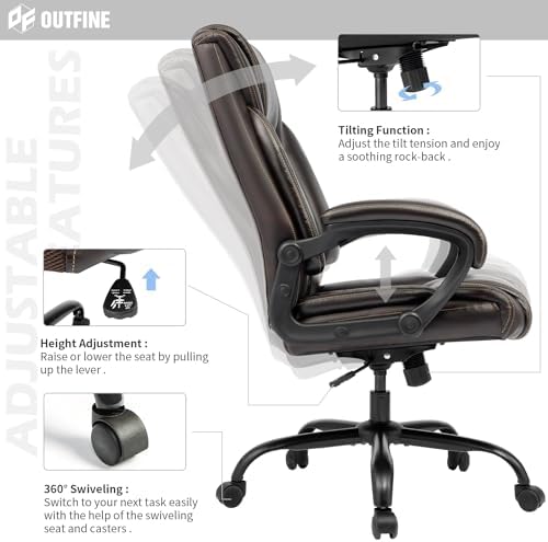 Executive Office Chair with Spring Cushion,Hydrolysis-Resistant Leather