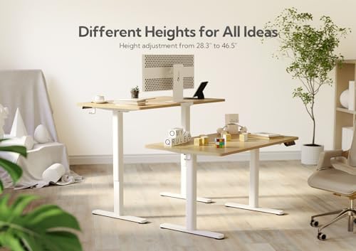 Claiks Electric Height Adjustable Standing Desk, 55x24 Inch, Nature