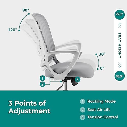 OLIXIS Home Office Chair, Mesh Desk Chair, Ergonomic Lumbar Support