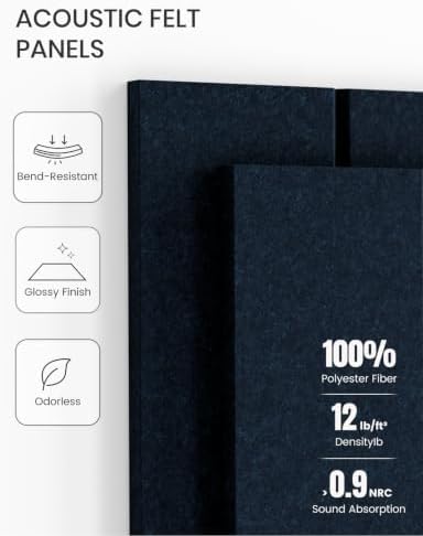Fluxynara 36" x 24" Large Felt Bulletin Board, Carbon Blue