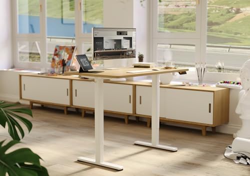 Claiks Electric Height Adjustable Standing Desk, 48x24 Inch, Nature