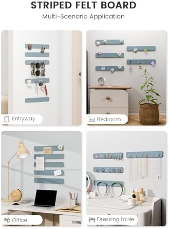Fluxynara 13" x 2" Felt Wall Panels, Dusty Blue