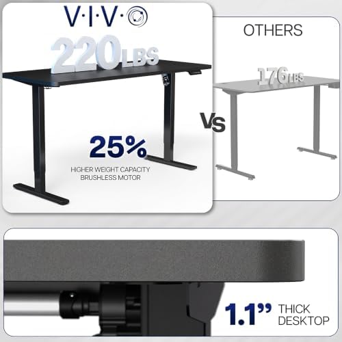 VIVO Black 60 x 30 in Standing Desk, DESK-KIT-1G6B-30