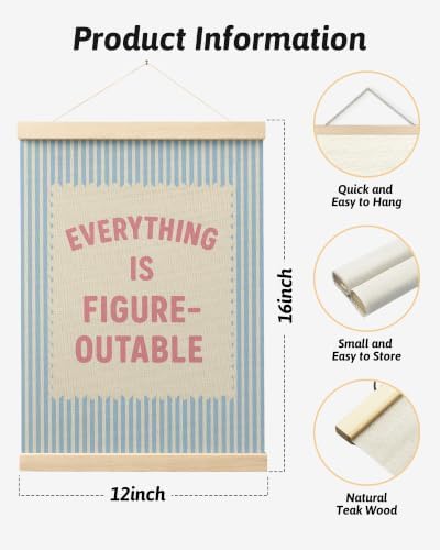 FGFK Everything Is Figureoutable Inspirational Wall Art Poster Hanger Frame
