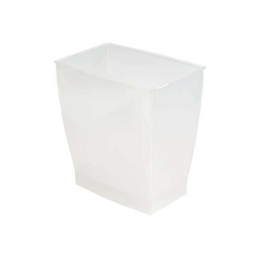iDesign Small Rectangular Bathroom Trash Set of 2 Waste Can, Clear Frost