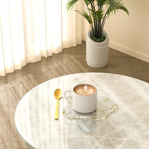 Acrylic Coaster Decorative Plates, Irregular Bar Drink Coaster, Clear Cloud Shape Coffee Cup Coaster, Perfect for Tabletop Protection and Accessories Display.(Gold)