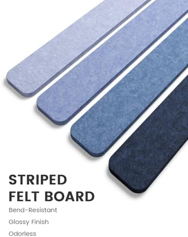 Fluxynara 13" x 2" Felt Wall Panels, Denim Mist