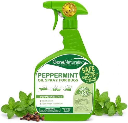Peppermint Oil Spray for Bugs– Extra Strong Insect Repellent & Bug Spray for Home– Kills & Repels Ants, Roaches, Spiders & More– Safe Around Kids & Pets– Indoor & Outdoor Use (16oz)