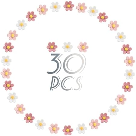 30 Pcs Flowers Push Pins Decorative Thumb Tacks in 3 Colors Cute Office Decor for Women Cork Board Bulletin Board, Photos Wall Maps and Other Offices Schools Supplies Christmas Decoration