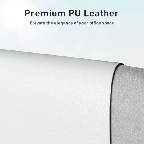 Aothia Faux Leather Desk Mat - Non-Slip PU Leather Desk Blotter, Waterproof Writing Surface, Large Desk Pad for Office & Home (Barely Grey, 55" x 17")