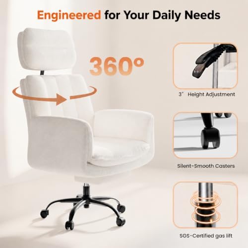 Big and Tall Office Chair, Flip Armrests for Pets & Cross Legged Sitting