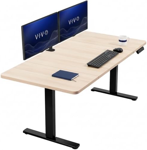 VIVO Light Wood 60 x 30 in Standing Desk, DESK-KIT-1B6C-30