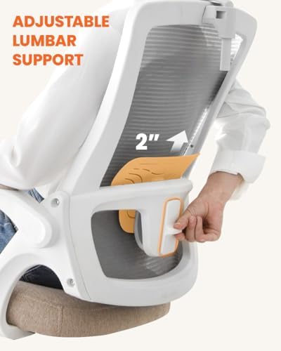 NEO CHAIR Office Chair with Adjustable Ergonomic Lumbar Headrest, Beige