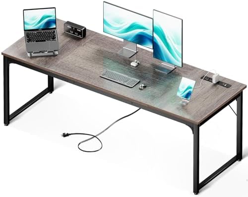 Coleshome 71 Inch Computer Desk with Power Outlet