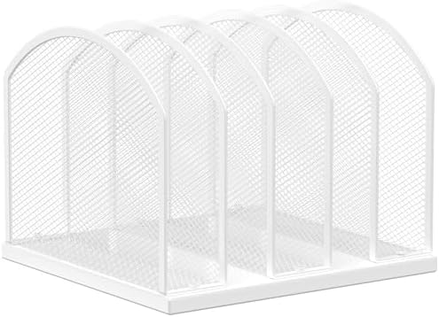 Gawerk 5-Section Vertical Desktop Organizer, 6-Section Mesh File Folder Stand Sorter for Office Home Classroom Organization