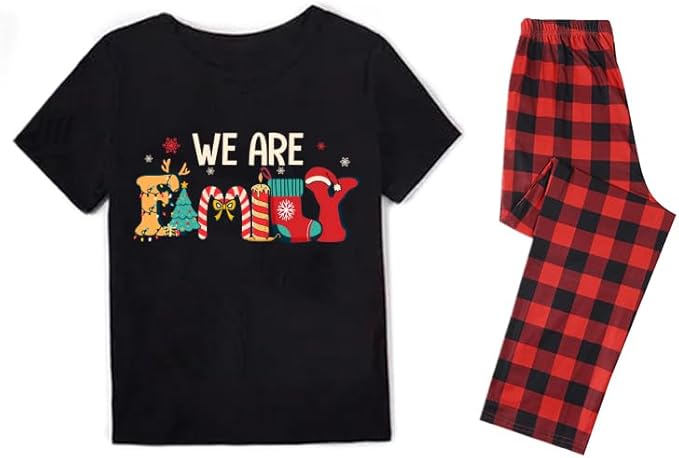 Family Christmas Pajamas Matching Sets Holiday Xmas Party Family Sleepwear Set Jammies for Couples