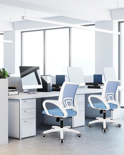 NEO CHAIR Office Computer Chair Ergonomic Mid-Back Mesh Desk Chair, SkyBlue