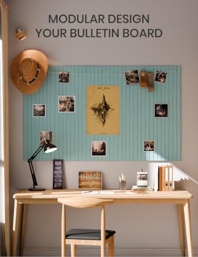 Fluxynara 36" x 24" Large Felt Bulletin Board, Aqua Blue