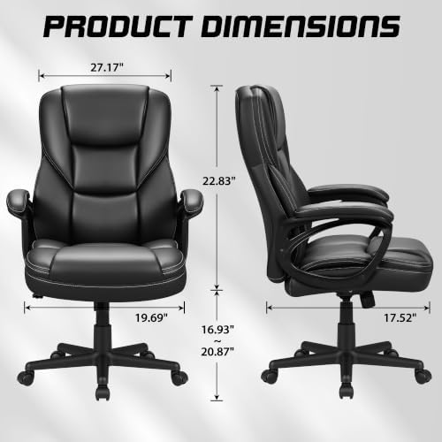 Furmax Managerial Executive Office Chair,High Back PU Leather Ergonomic Desk Chair with Lumbar Support,Reclining Computer Chair for Home Office