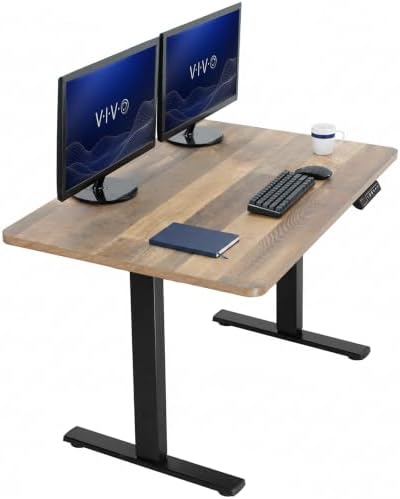VIVO Reclaimed Wood 48 x 30 in Standing Desk, DESK-KIT-1B5P
