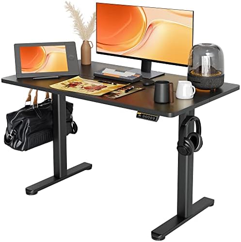 Claiks Electric Height Adjustable Standing Desk, 48x24 Inch, Black