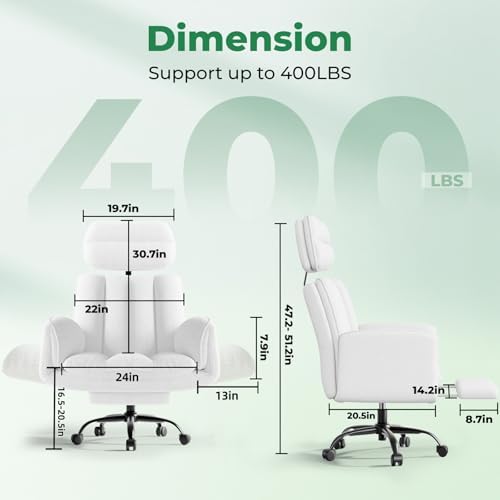 HOMRELEXA Criss Cross Office Chair with Armrests & Wheels, Comfy Velvet Vanity Chair, Ergonomic Executive Gaming Computer Chairs with Foot Rest, Wide Seat Reclining Desk Chair, Pink
