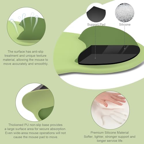 MOSISO Wrist Rest Support for Mouse Pad&Keyboard Set, Olive Green