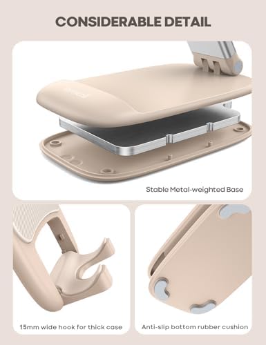 Lamicall Khaki Phone Holder for Desk, Cellphone Stand