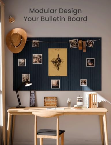 Fluxynara 48" x 36" Large Felt Bulletin Board, Carbon Blue
